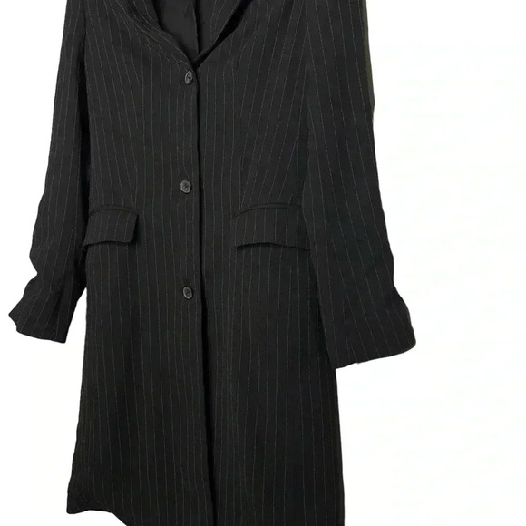 Aritzia Babaton Trent Pinstripe Dark Navy Long Sleeve  Jacket Size 00 - Picture 7 of 12